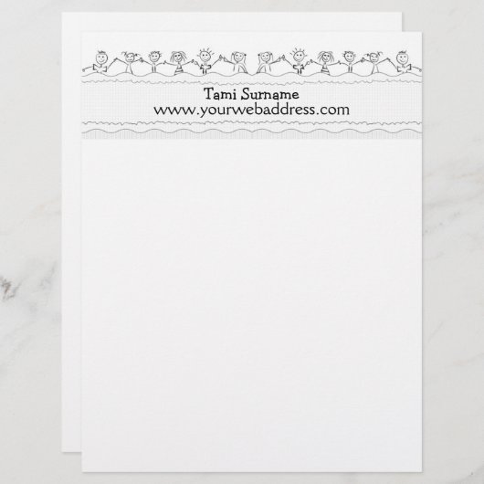 Briefkopf mit glücklichen Kindern (Vorne/Hinten)