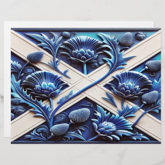Briefkopf mit schottischem Thistles-Design (Vorne/Hinten)