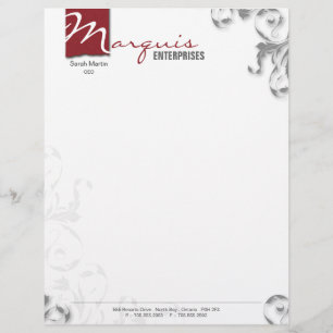 Briefkopf Papier - Firmen CEO Monogramm Rot