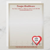 Briefkopf-Schablonen-Herz-Gesundheit Briefkopf (Vorne/Hinten)