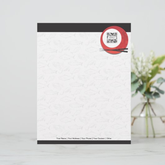 Briefkopf-Schablonen-japanisches Restaurant Briefbogen (Stehend Vorderseite)