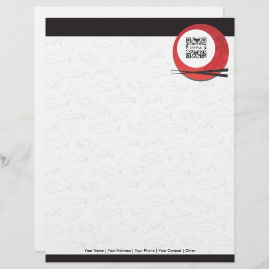 Briefkopf-Schablonen-japanisches Restaurant Briefbogen (Vorne/Hinten)