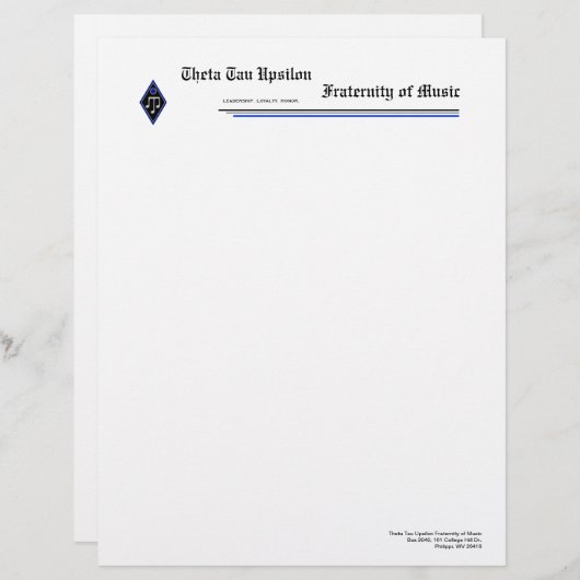 Briefkopf ThetaTau Upsilon (Vorne/Hinten)