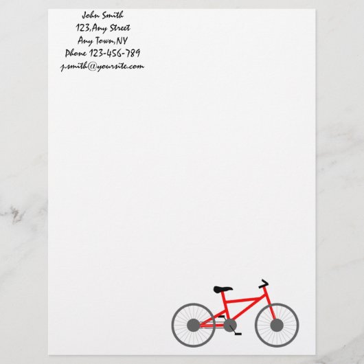 Briefkopfvorlage Fahrrad Briefbogen (Vorderseite)