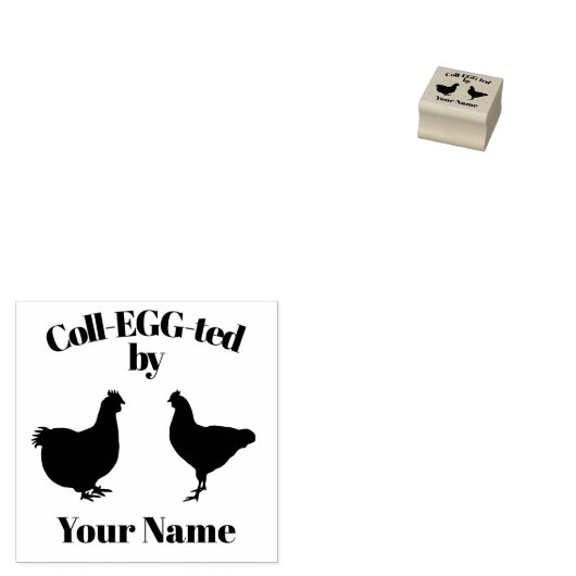 Briefmarke 2 Hühner Gummistempel (Stempel)