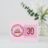 Briefmarke 30 Geburtstag Postkarte (Stehend Vorderseite)