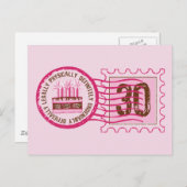 Briefmarke 30 Geburtstag Postkarte (Vorne/Hinten)