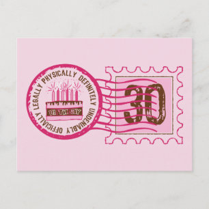 Briefmarke 30 Geburtstag Postkarte