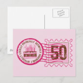 Briefmarke 50 Geburtstag Postkarte (Vorne/Hinten)