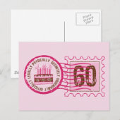 Briefmarke 60 Geburtstag Postkarte (Vorne/Hinten)