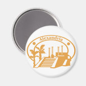 Briefmarke Alexandria Magnet (Vorderseite/Rückseite)