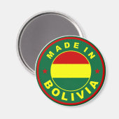 Briefmarke auf bolivianischem Länderkennzeichen Magnet (Vorderseite/Rückseite)