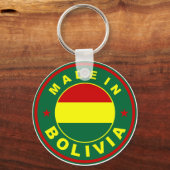 Briefmarke auf bolivianischem Länderkennzeichen Schlüsselanhänger (Vorderseite)