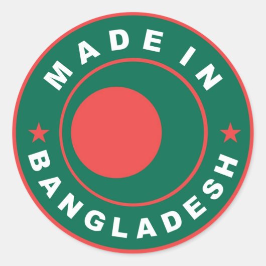 Briefmarke auf dem bangladeschischen Länderkennzei Runder Aufkleber (Vorderseite)