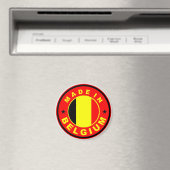 Briefmarke auf dem belgischen Staatsflagge Magnet (In Situ (Geschirrspüler))