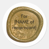 Briefmarke-Aufkleber für Gold Wax Siegel Runder Aufkleber (Vorderseite)