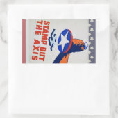 Briefmarke aus der Achse! Rechteckiger Aufkleber (Tasche)