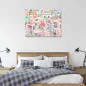 Briefmarke aus der ganzen Welt, Kunst der Leinwand (Insitu (Schlafzimmer))