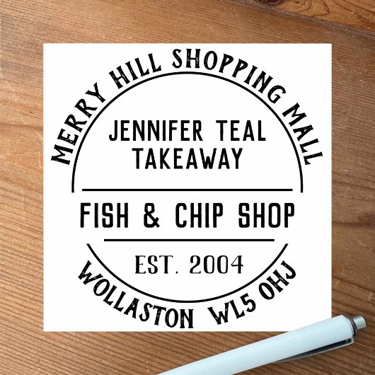 Briefmarke aus Fisch und Chip Gummistempel