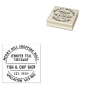 Briefmarke aus Fisch und Chip Gummistempel (Stempel)