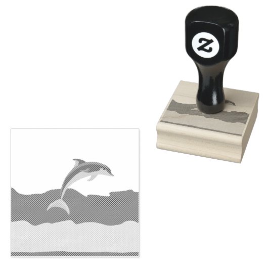 Briefmarke aus Gummi zum Thema Dolphin Gummistempel (Stempel)