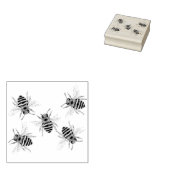 Briefmarke aus Holz - Honigbienen Gummistempel (Stempel)