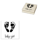 Briefmarke aus Holz/Kindermädchen mit Füßen Gummistempel (Stempel)