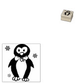 Briefmarke aus Holz - Pinguin Gummistempel (Stempel)