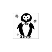 Briefmarke aus Holz - Pinguin Gummistempel (Prägung)