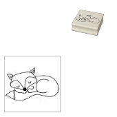 Briefmarke aus Holz - Schlaffuchs Gummistempel (Stempel)