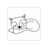 Briefmarke aus Holz - Schlaffuchs Gummistempel (Prägung)