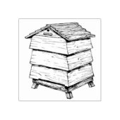 Briefmarke aus Holzkautschuk - Bienenstock Gummistempel (Prägung)