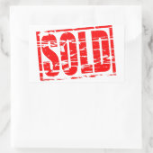 Briefmarke aus kaltem Rot Rechteckiger Aufkleber (Tasche)