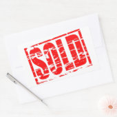 Briefmarke aus kaltem Rot Rechteckiger Aufkleber (Umschlag)