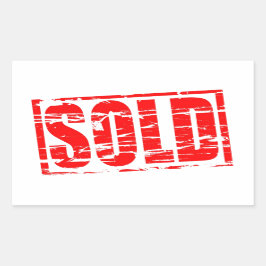 Briefmarke aus kaltem Rot Rechteckiger Aufkleber