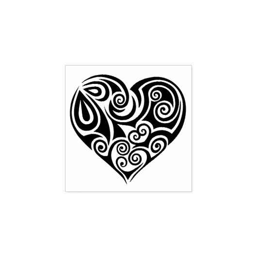 Briefmarke aus Kautschuk - Herz Gummistempel (Prägung)