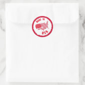 Briefmarke aus Kautschuk in den USA Runder Aufkleber (Tasche)