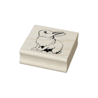 Briefmarke aus Kautschuk mit Vintagem Kaninchen Gummistempel