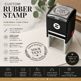 Briefmarke aus Kautschuk | Rund, vorbedruckt und v Permastempel