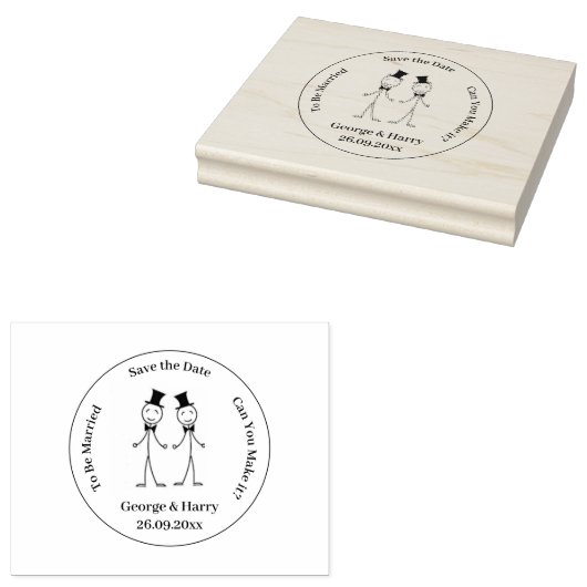 Briefmarke aus Kautschuk - Save the Date schwul Gummistempel (Stempel)