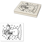 Briefmarke aus Kautschuk - Schneemann Gummistempel (Stempel)