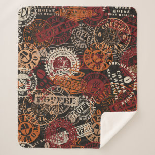 Briefmarke aus Kautschuk und Abzeichen aus Grunge Sherpadecke