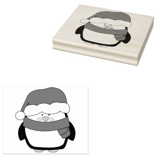 Briefmarke aus Kautschuk - Weihnachtspenguin Gummistempel (Stempel)