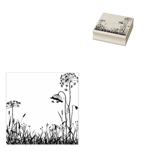 Briefmarke aus Kautschuk - Wilde Blume - Wiese Gummistempel (Stempel)