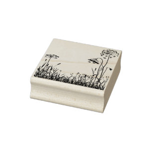 Briefmarke aus Kautschuk - Wilde Blume - Wiese Gummistempel