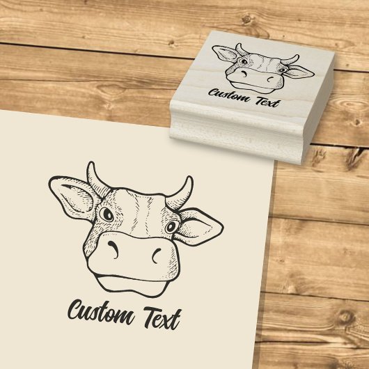 Briefmarke aus Kuhkopf Gummistempel
