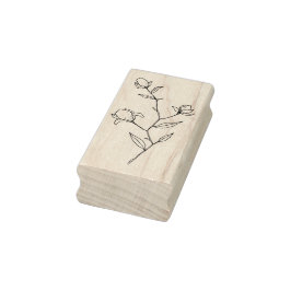 Briefmarke aus Lilien und Foliage Gummistempel