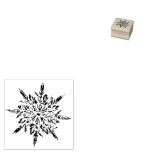 Briefmarke aus Schneeflocken Gummistempel