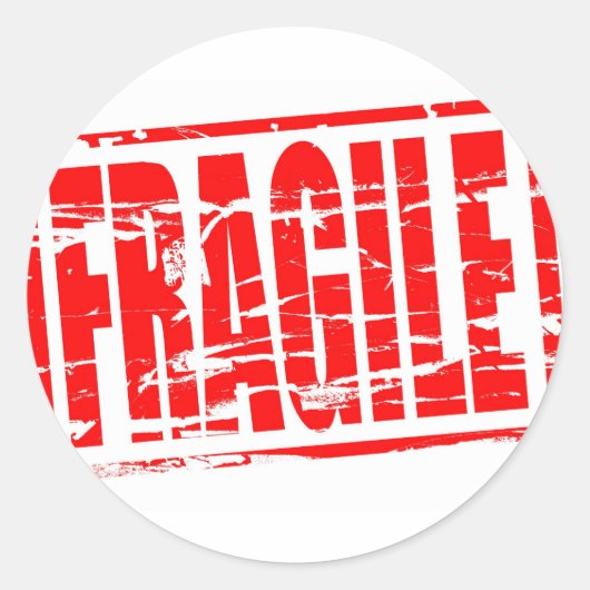 Briefmarke aus schwach rotem Gummi Runder Aufkleber (Vorderseite)