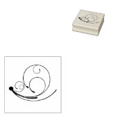 Briefmarke aus schwirlem Gummi Gummistempel (Stempel)